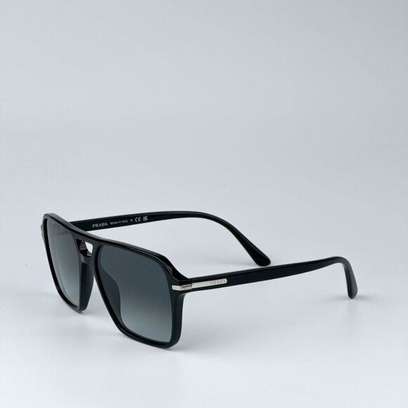 Prada PR20YS 1AB06T BRAND NEW Sunglasses Black Grey Unisex Pilot - Picture 7 of 10